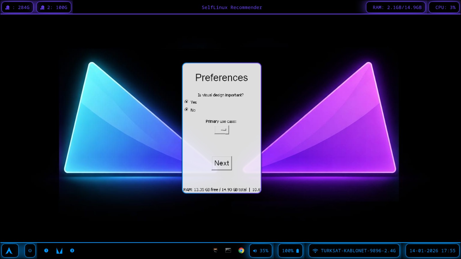 Preferences Screen