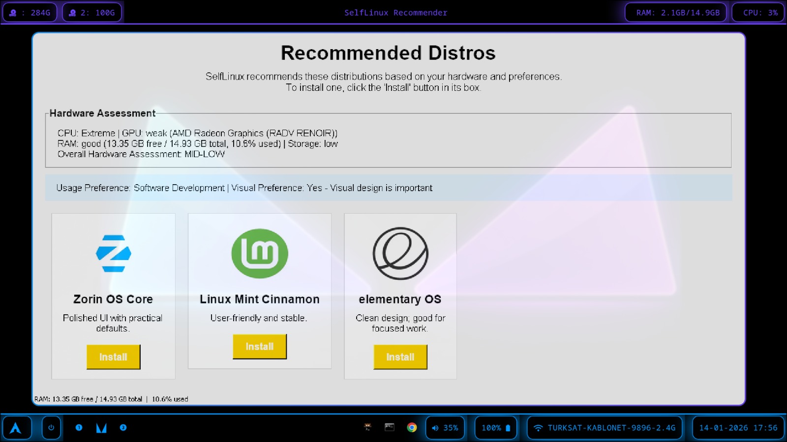 Recommendation Screen